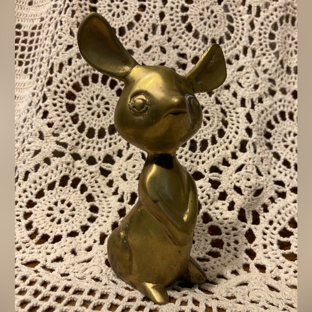 Vintage Brass Mouse - Cartoon Features